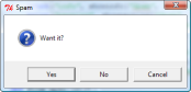 Screenshot of the askyesnocancel dialog